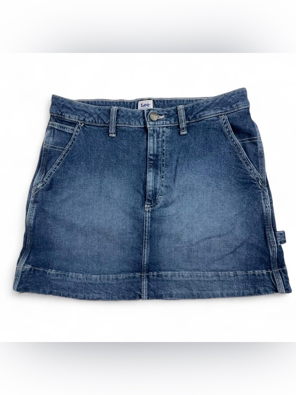 Carpenter Denim Mini Skirt High Rise Workwear Utility Lee Women’s 10